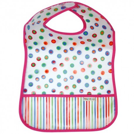 Pink Dots Bib with Pocket - Feeding Bib - Baby Babas