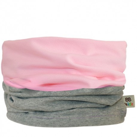 Light Pink & Grey Duo Tube Scarf - Baby 0-2 years by Baby Babas