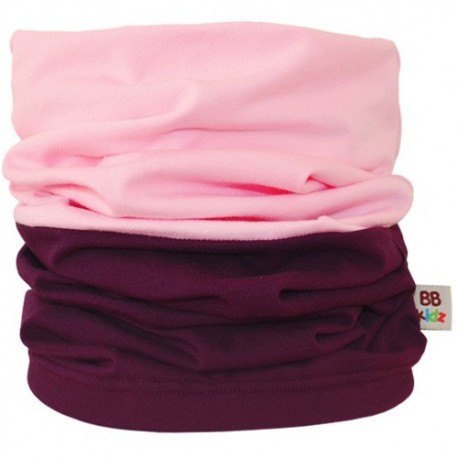 Aubergine & Light Pink Duo Tube Scarf - Kids 2-8 years