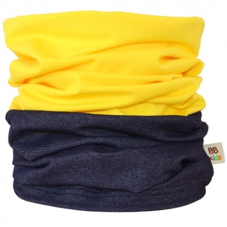 Denim & Yellow Duo Tube Scarf - Kids 2-8 years - Baby Babas