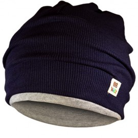 Gorro Azul Marino y Gris - Niños 2-8 años - Baby Babas