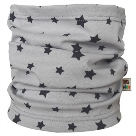 Light Grey with Stars Tube Scarf - Baby