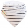 White with Black Pin Stripes - bandana dribble bib - Baby Babas