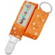 Orange with White Stars Pacifier Clip - Baby Babas