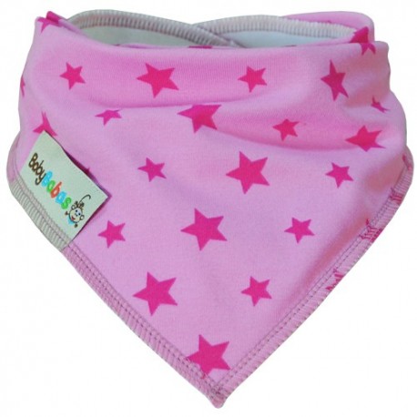 Light Pink Stars - bandana dribble bib - Baby Babas