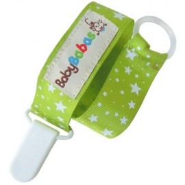 Lime Green With Stars Pacifier Clip