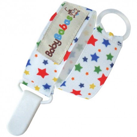 Multicoloured Stars Pacifier Clip - Baby Babas